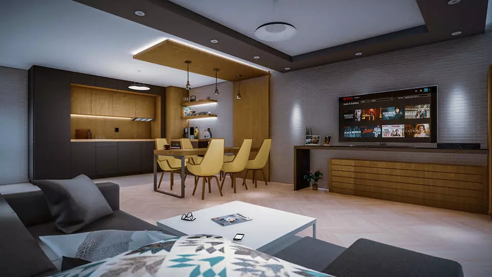 renderizado cocina y comedor apartamento Reformas Zamora